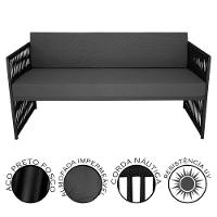 Conjunto Para área Externa De Corda Náutica Preto-cinza - 6