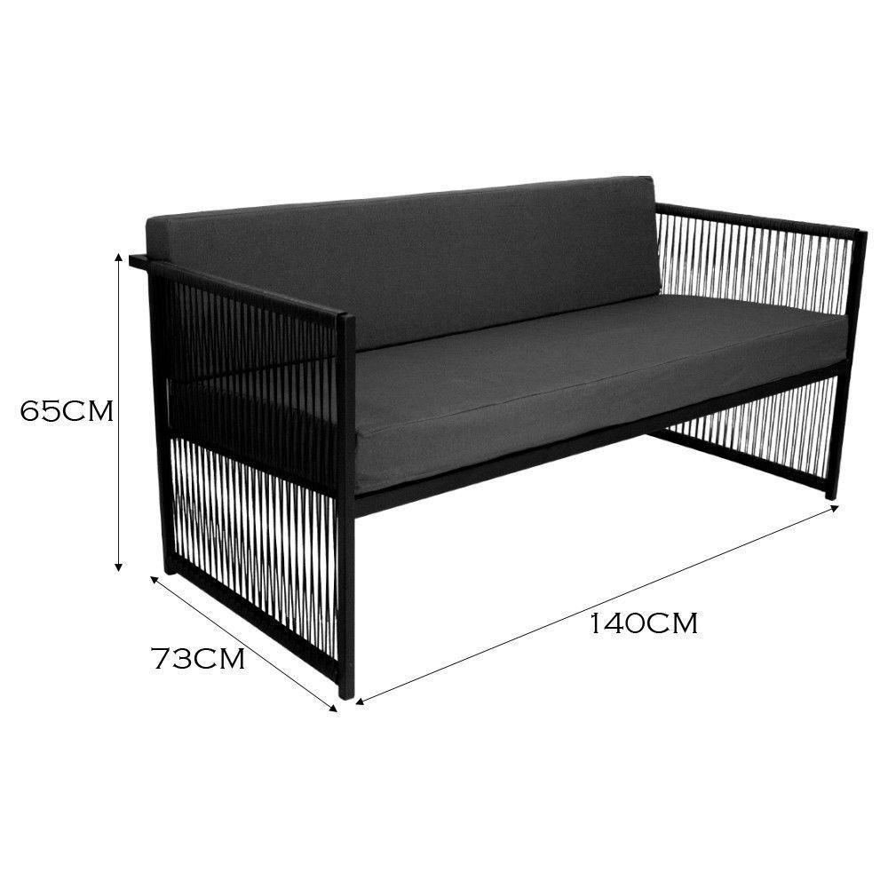 Conjunto Para área Externa De Fibra Sintética Preto-cinza - 3