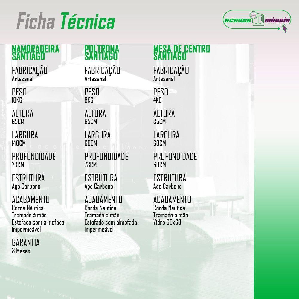 Conjunto Para área Externa De Corda Náutica Preto-cinza - 4