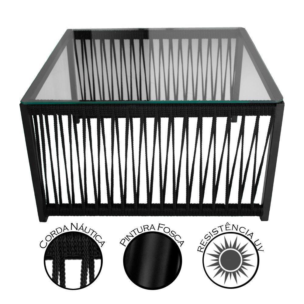 Conjunto Para área Externa De Corda Náutica Preto-cinza - 7