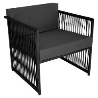 Conjunto Para área Externa De Corda Náutica Preto-cinza - 5