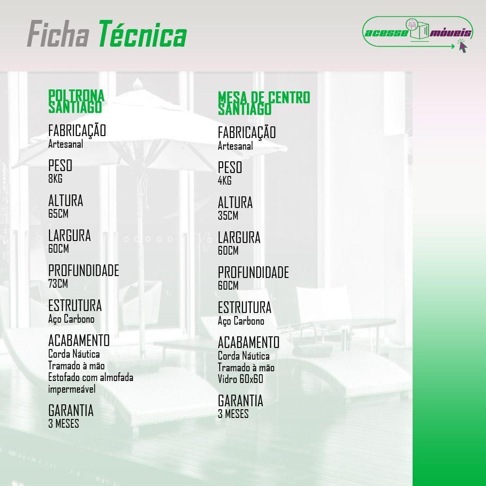 Conjunto De 2 Poltronas E Mesa De Centro Quadrada Com Tampo Preto-cinza - 4