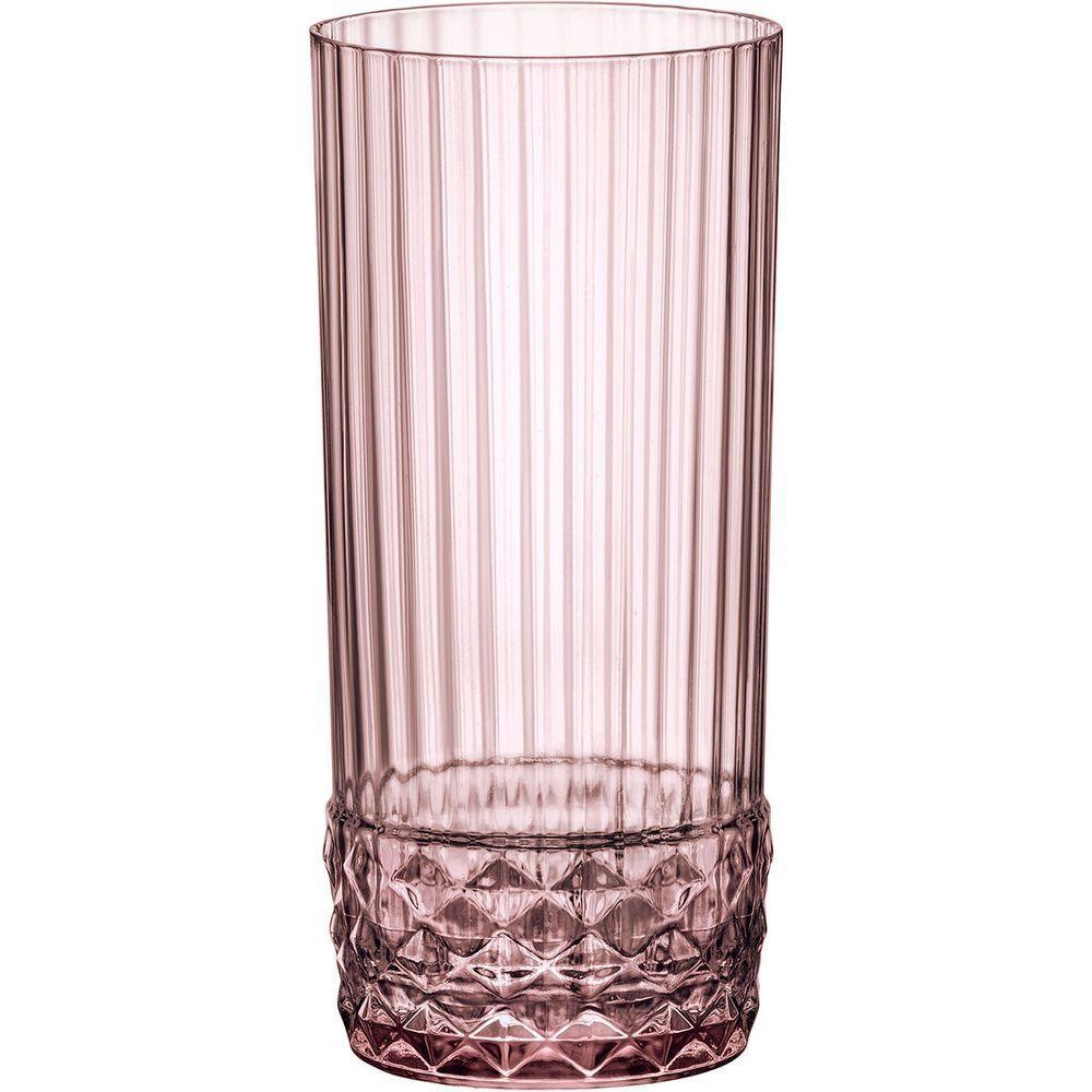 Jg 6pç Copo Long Drink Bormioli Rocco America 20s Vidro 490ml 16x7x7cm Rosa - 1