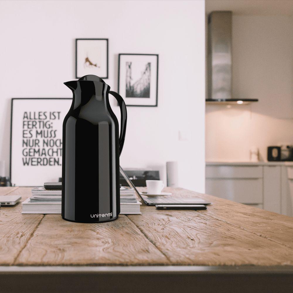 Garrafa Térmica De Mesa Siena Preta 1L Café Chá Chimarrão - 2