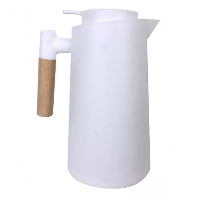 Garrafa Térmica Caféclick Com Cabo De Madeira 1 Litro Branca