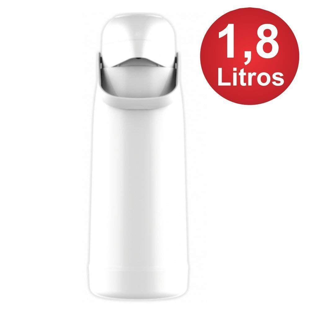 Garrafa Térmica Pressão Magic Pump 1,8l Branco - 2