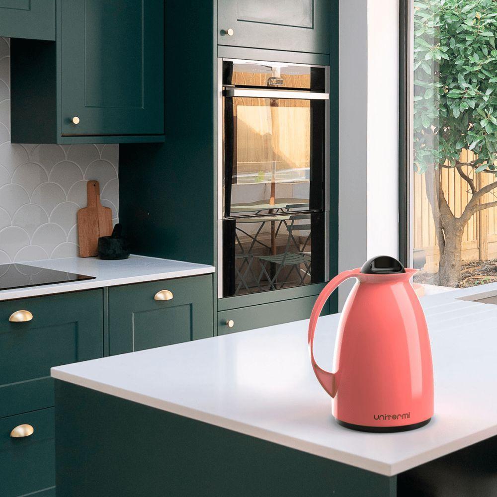 Garrafa Térmica De Mesa Florença 650ml Rosa Café Chá Leite - 2