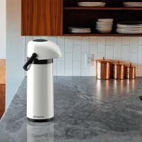 Garrafa Térmica De Mesa Verona 1L Branca Café Chá Chimarrão - 3