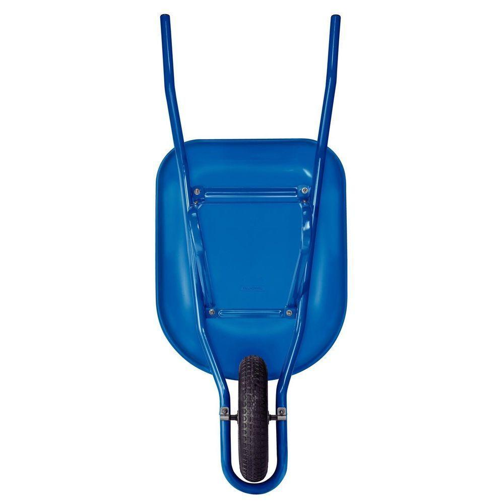 Carrinho De Mão Tramontina Com Caçamba Rasa Plástica Azul 50 L, Braço Metálico E Pneu Com Câmara - 2