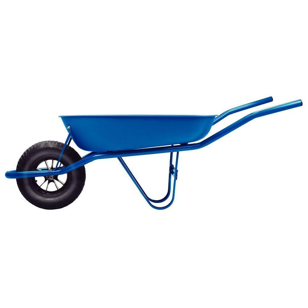 Carrinho De Mão Tramontina Com Caçamba Rasa Plástica Azul 50 L, Braço Metálico E Pneu Com Câmara - 5