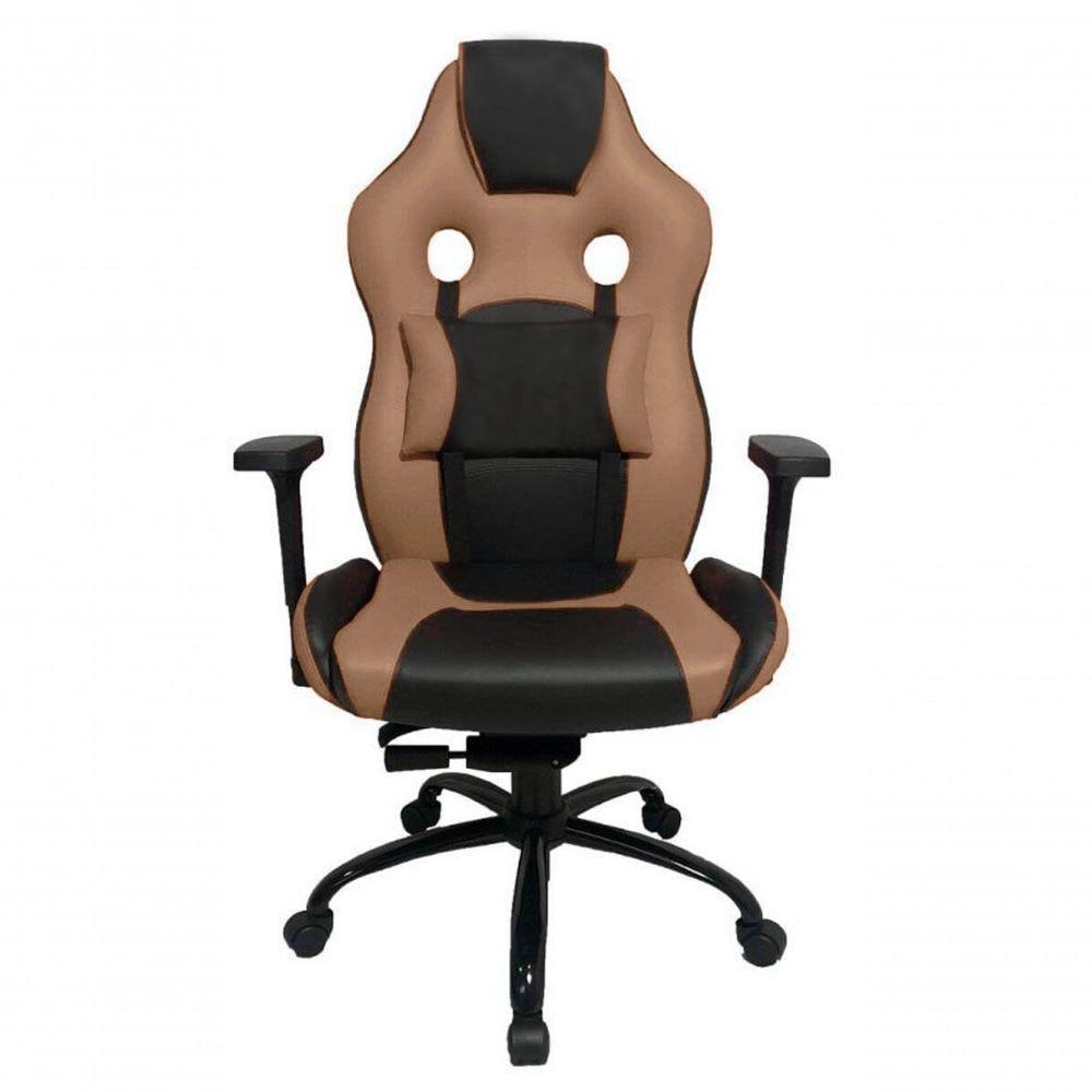 Cadeira Gamer Com Almofada Linha Gamer Racing Marrom - 5