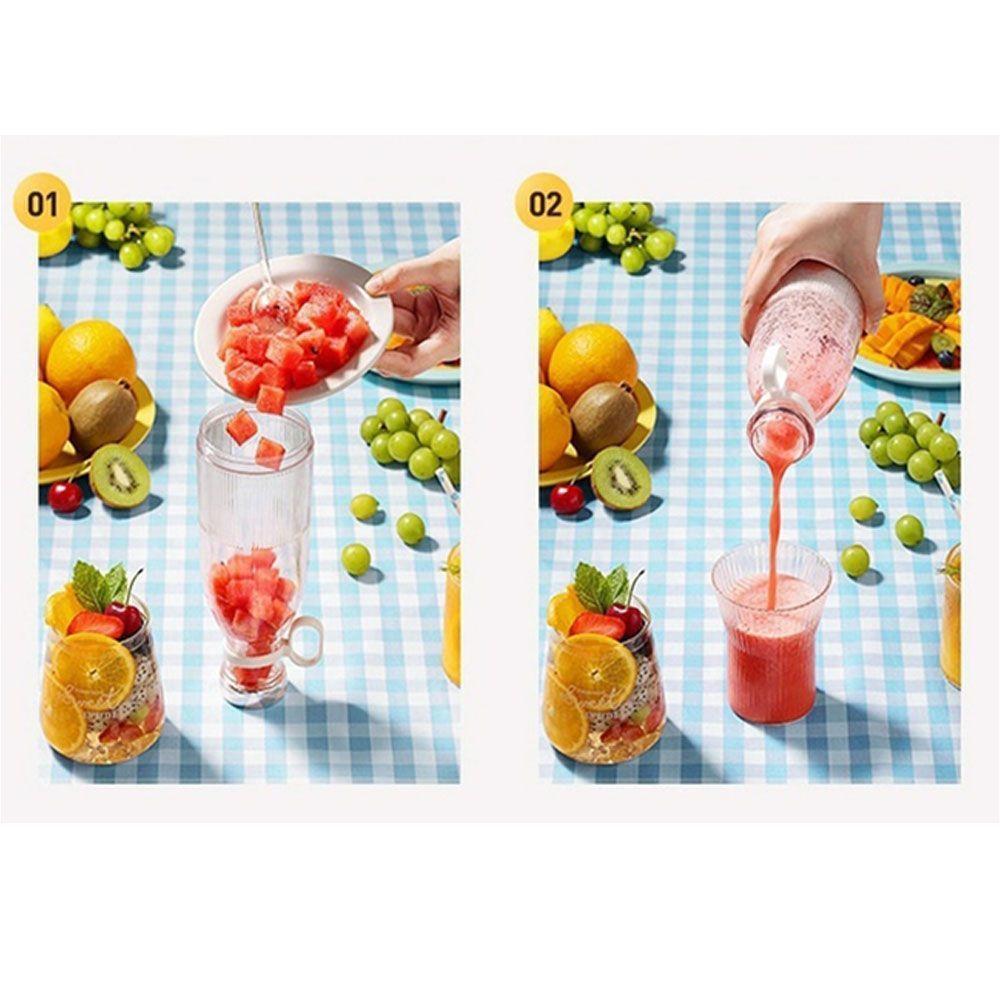 Garrrafa Mixer Misturador Smoothie Suco Vitamina Shake Mini Liquidificador Potente Utensilio Usb - 7