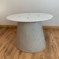 Base De Mesa De Jantar Cone Oval Concreto Maciço P/ Tampo De 198x122 Cm Até 235x122 Cm Cor Cinza Claro - 2