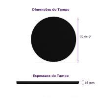 Tampo Redondo 50cm Para Mesa Mdf 15mm Preto - 2