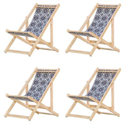 Kit 4 Cadeira Espreguiçadeira Dobrável S-b-mandala