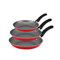 Kit 3 Frigideiras Antiaderente Vermelho Cereja - 1