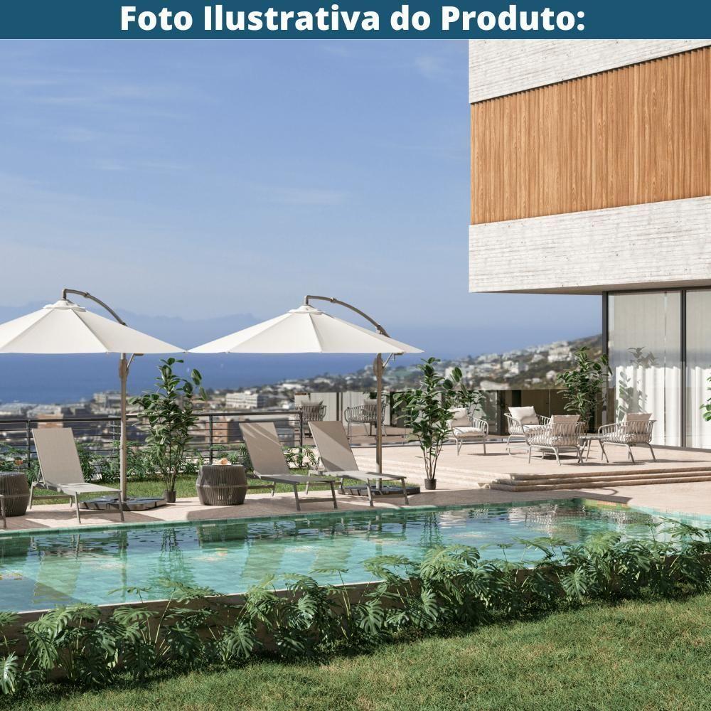 Espreguiçadeira Jeri Fratini 191 Cm (largura) Em Alumínio E Assento Em Tela Cor Cinza Com 2 Rodinhas - 3