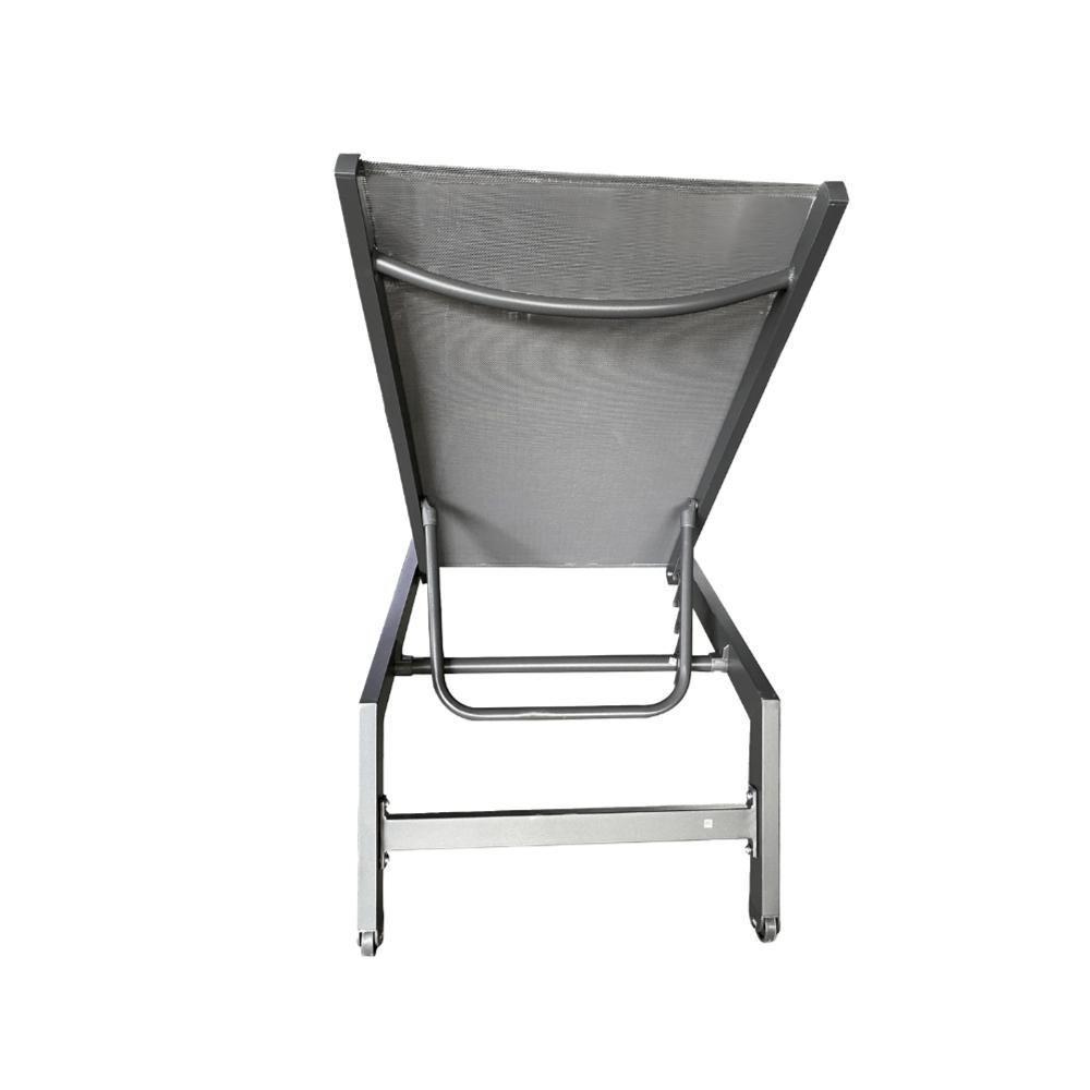 Espreguiçadeira Jeri Fratini 191 Cm (largura) Em Alumínio E Assento Em Tela Cor Cinza Com 2 Rodinhas - 8