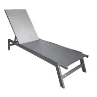 Espreguiçadeira Jeri Fratini 191 Cm (largura) Em Alumínio E Assento Em Tela Cor Cinza Com 2 Rodinhas - 1