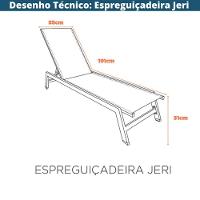 Espreguiçadeira Jeri Fratini 191 Cm (largura) Em Alumínio E Assento Em Tela Cor Cinza Com 2 Rodinhas - 5