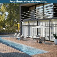 Espreguiçadeira Jeri Fratini 191 Cm (largura) Em Alumínio E Assento Em Tela Cor Cinza Com 2 Rodinhas - 6