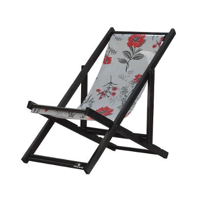 Kit 2 Espreguiçadeiras Dobrável Black Sb-cinza Floral
