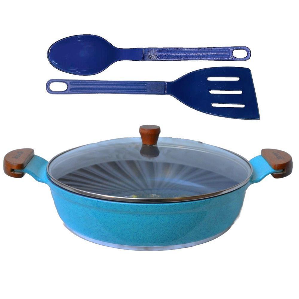 Frigideira Azul Antiaderente Em Cerâmica Talher 01 Am 30cm - 1