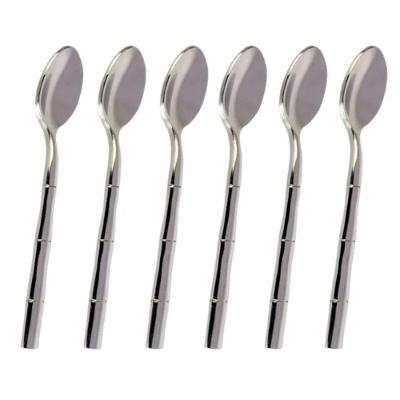6 Colheres De Café Steel Wood Bambu Em Inox L?hermitage