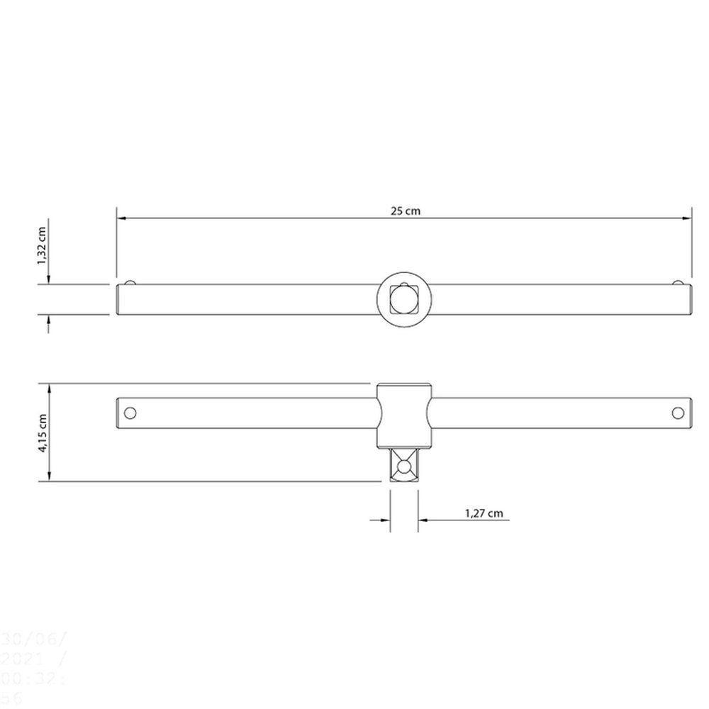 Cabo T Usinado 10" Encaixe 1-2" Tramontina Em Aço Cromo Vanádio Com Acabamento Cromado Tramontina - 4