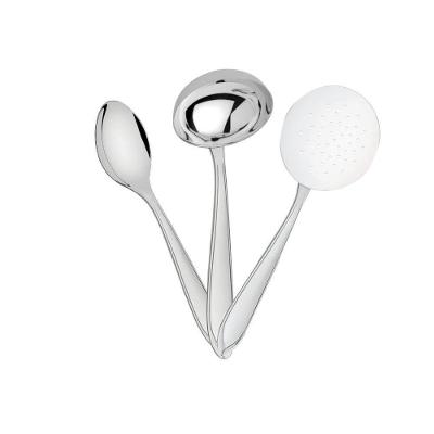 Conjunto Self-service Concha Terrina Escumadeira E Colher Para Arroz Inox Tramontina