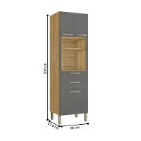 Paneleiro 2 Gavetas E 4 Portas Gatineau Freijó Gris - 3