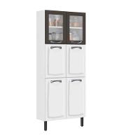 Paneleiro Itatiaia Em Aço Branco E Grafite 6 Portas 2 Vidros New Premium - 1