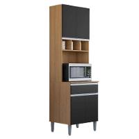 Paneleiro Duplo Adriana 4 Portas Amêndoa-preto - 1