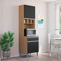 Paneleiro Duplo Adriana 4 Portas Amêndoa-preto - 2