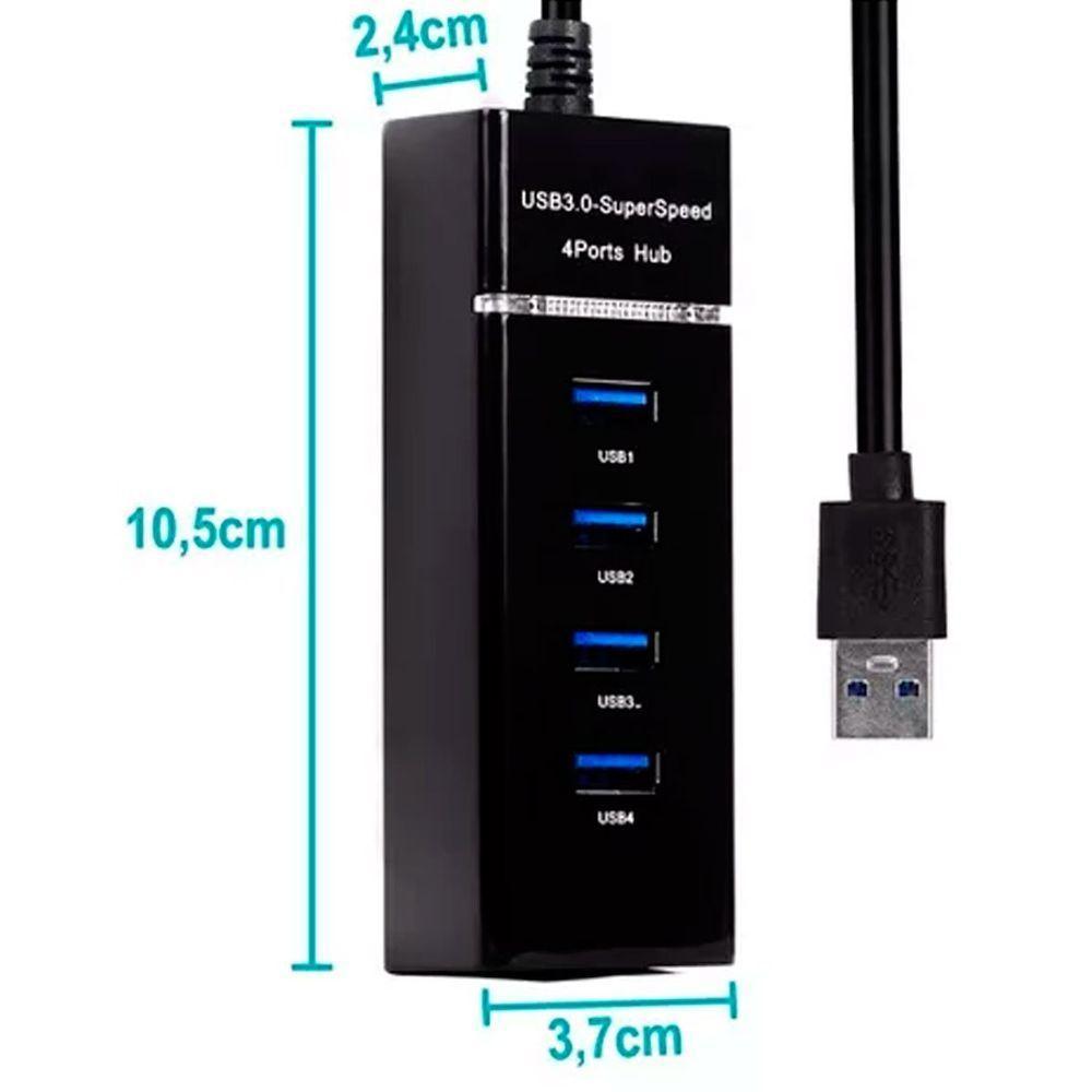 Hub Usb 3.0 Extensor 4 Portas Led Indicador High Speed Hd - 8