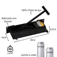 Prensador Amassador De Latas E Suporte Chapa De Aço 30x10cm - 2