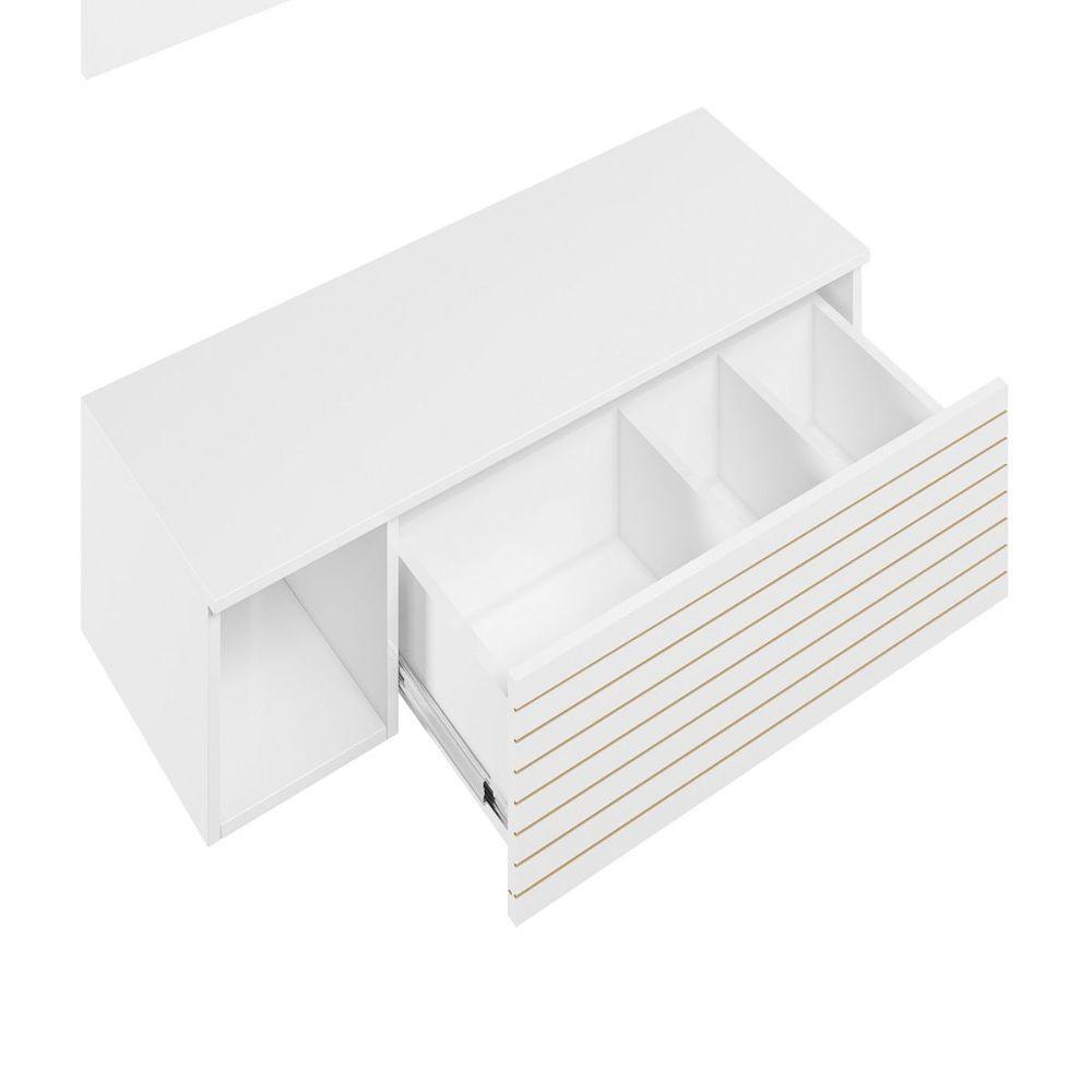 Penteadeira Suspensa Joy Com Espelho E 1 Gaveta Para Quarto - 2