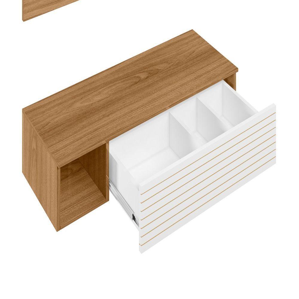 Penteadeira Suspensa Joy Com Espelho E 1 Gaveta Para Quarto - 2