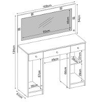 Penteadeira Camarim Com Espelho 2 Portas 3 Gavetas Carisma D02 Branco - Mpozenato - 3
