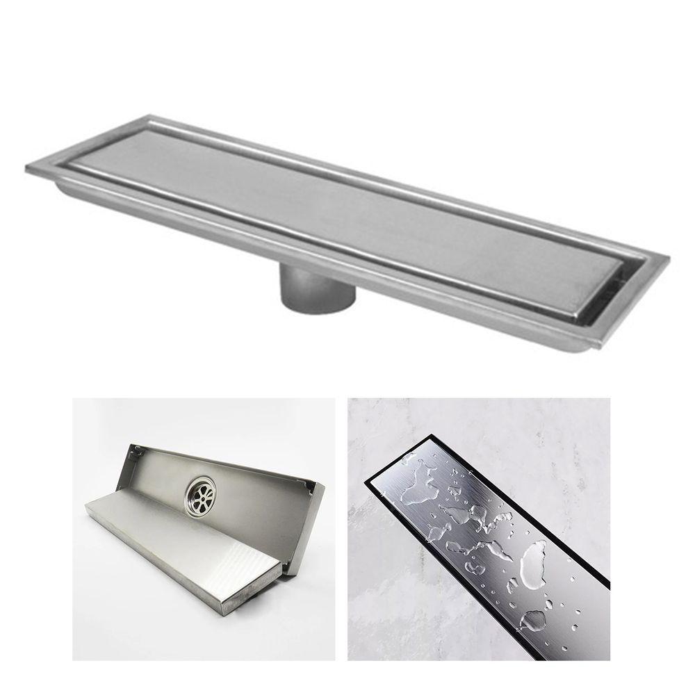 Ralo Linear Oculto Inox 40cm Banheiro Lavabo Anti Odor Anti Inseto Invisivel Resistente Seguro - 1