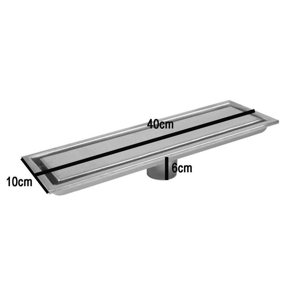 Ralo Linear Oculto Inox 40cm Banheiro Lavabo Anti Odor Anti Inseto Invisivel Resistente Seguro - 5