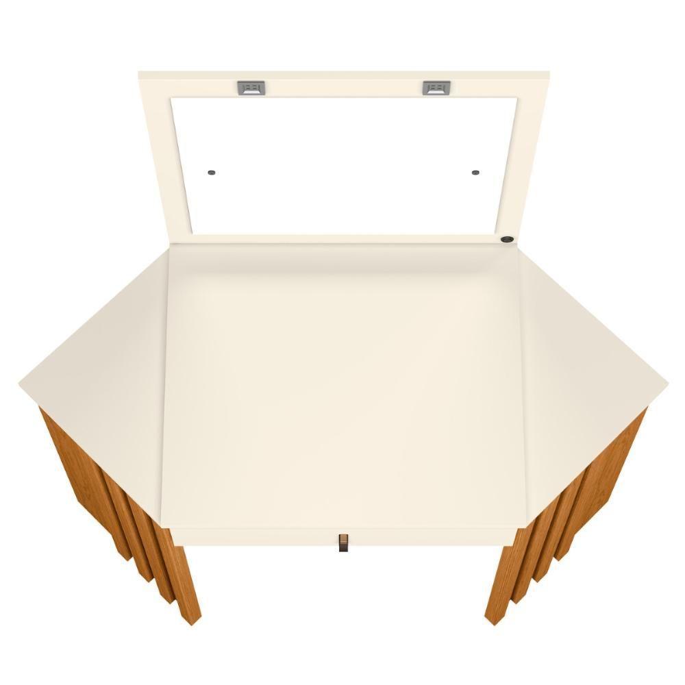 Penteadeira Ripada Com Espelho E Led Verê Cinamomo Off White - 4