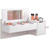 Penteadeira Camarim Suspensa Com Espelho E Nichos Make Branco - 1