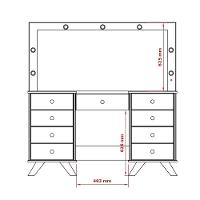 Penteadeira Com Espelho E Leds Eloá Branca Com Banqueta Patrimar - 3