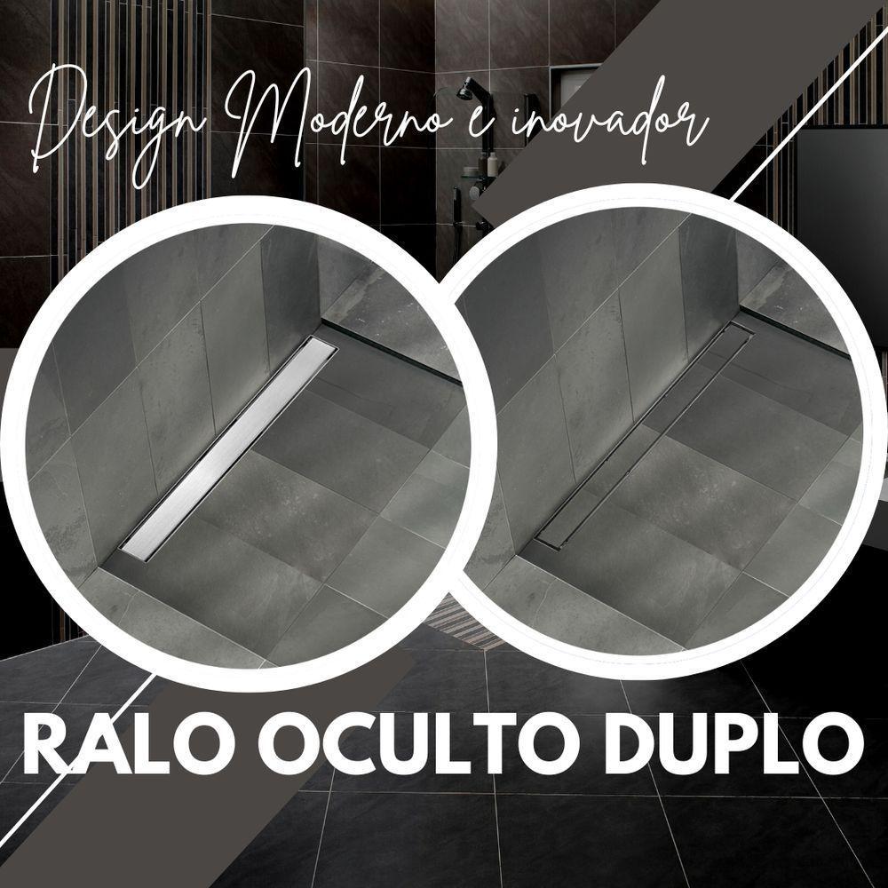 Ralo Oculto Duplo Linear 70cm Inox - 10