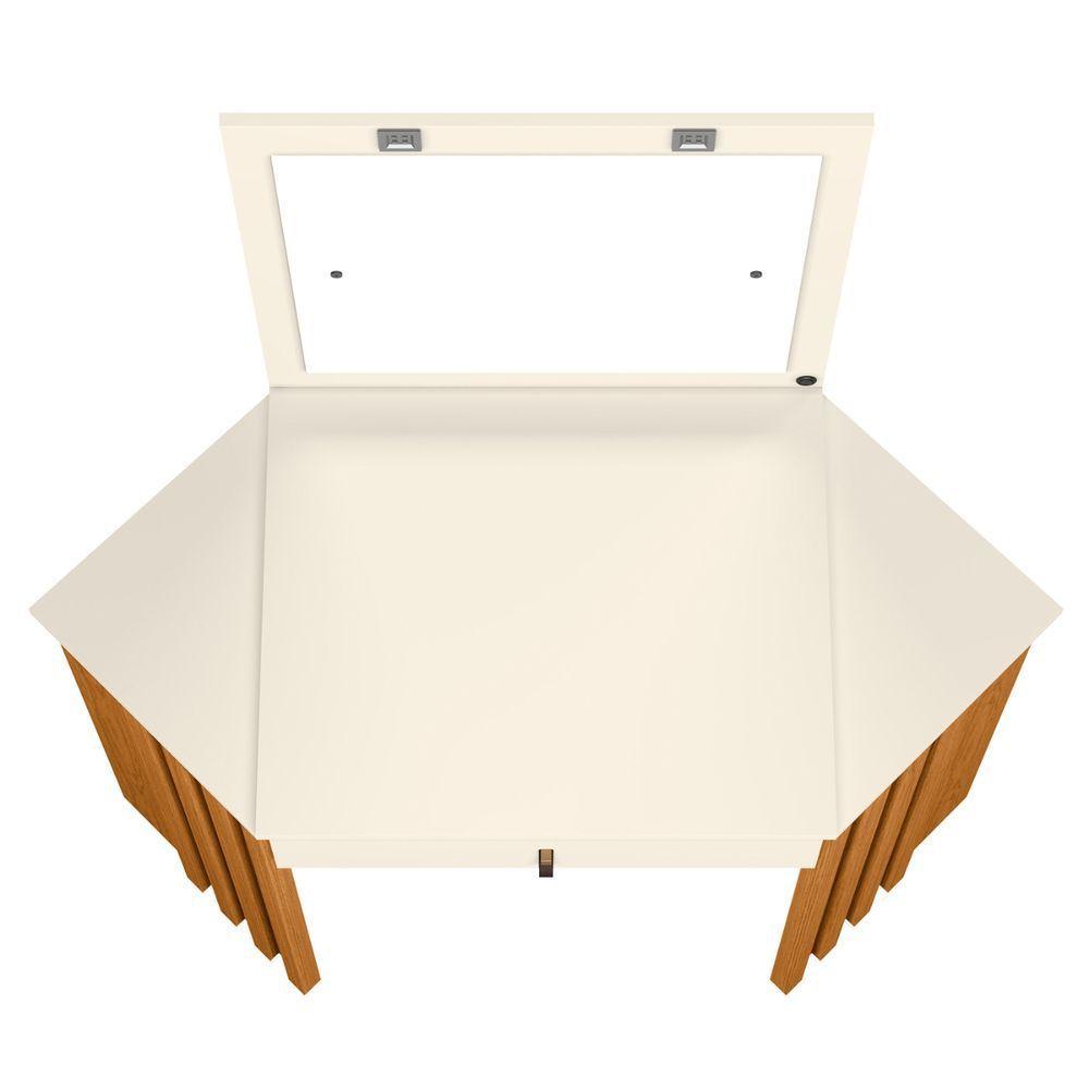 Camarim Ripado Com Led E Espelho Uraí Cinamomo Off White - 4