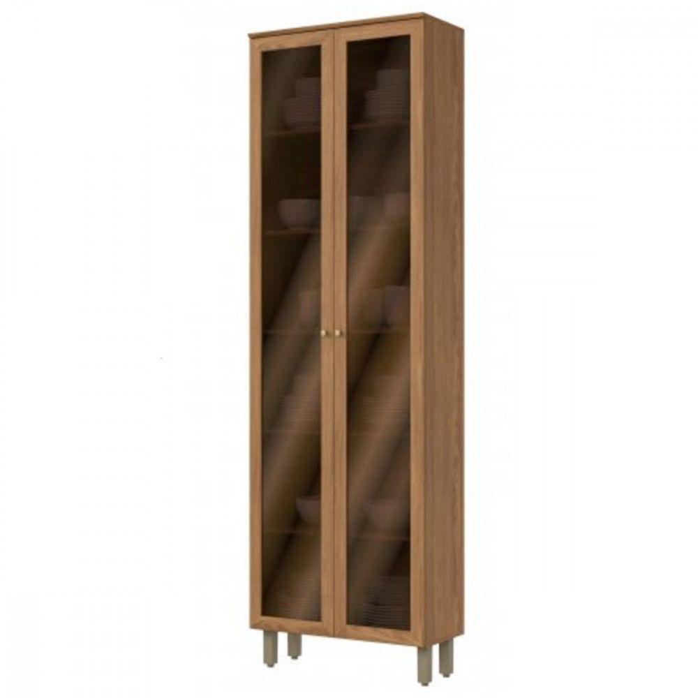 Cristaleira 2 Portas Com Vidro Reflecta Requinte Henn 71,5 Nature - 1