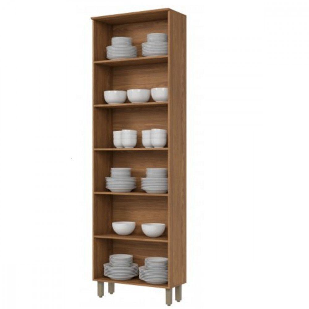 Cristaleira 2 Portas Com Vidro Reflecta Requinte Henn 71,5 Nature - 2