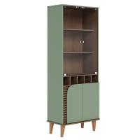 Cristaleira Com Portas De Vidro E Adega Jurerê Hortelã Amêndoa Hortelã Amêndoa - 3