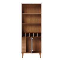 Cristaleira Com Portas De Vidro E Adega Jurerê Off White Matte Freijó - 2